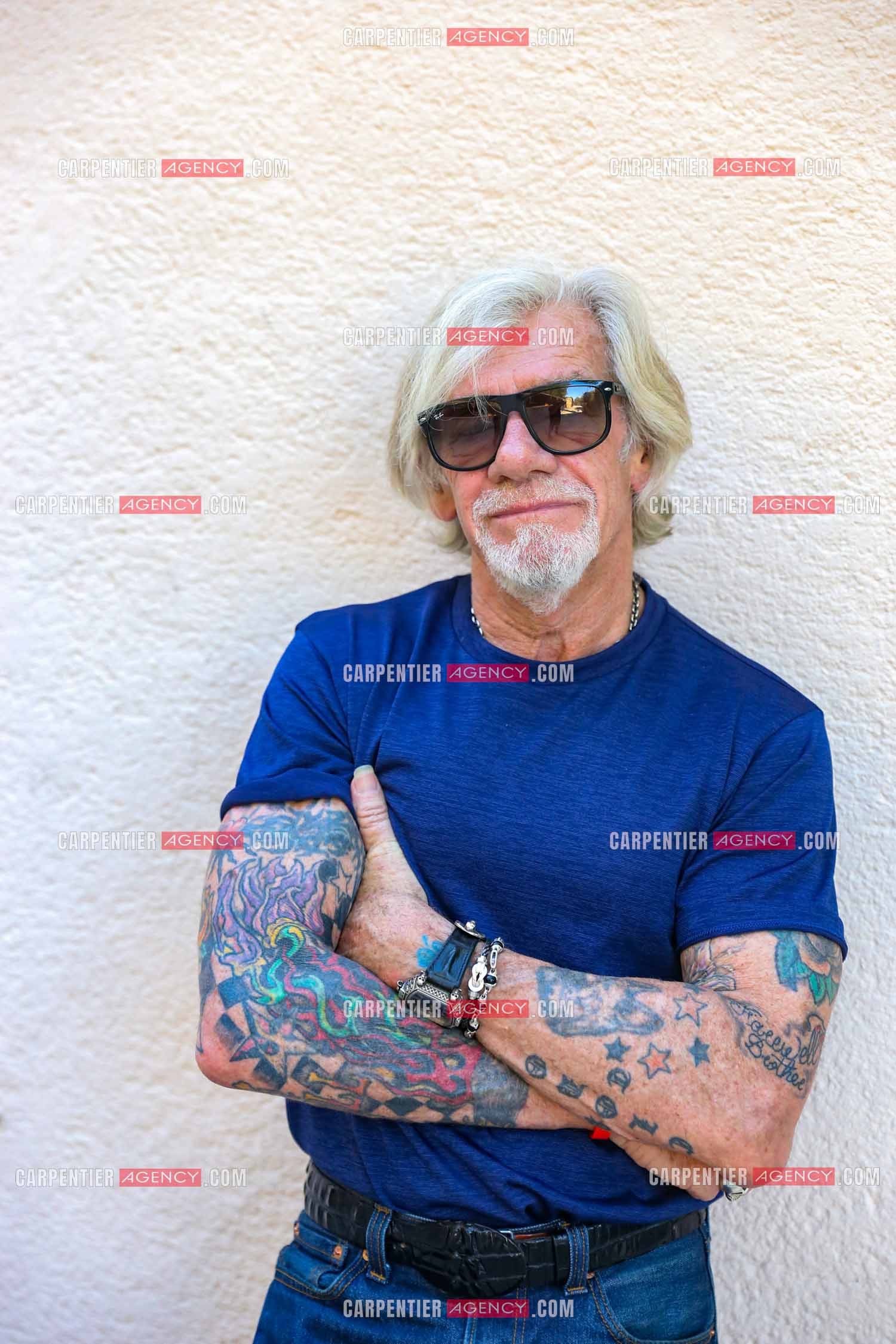 Le chanteur Pierre Billon au théâtre de verdure a Ramatuelle.  ( Exclusif )