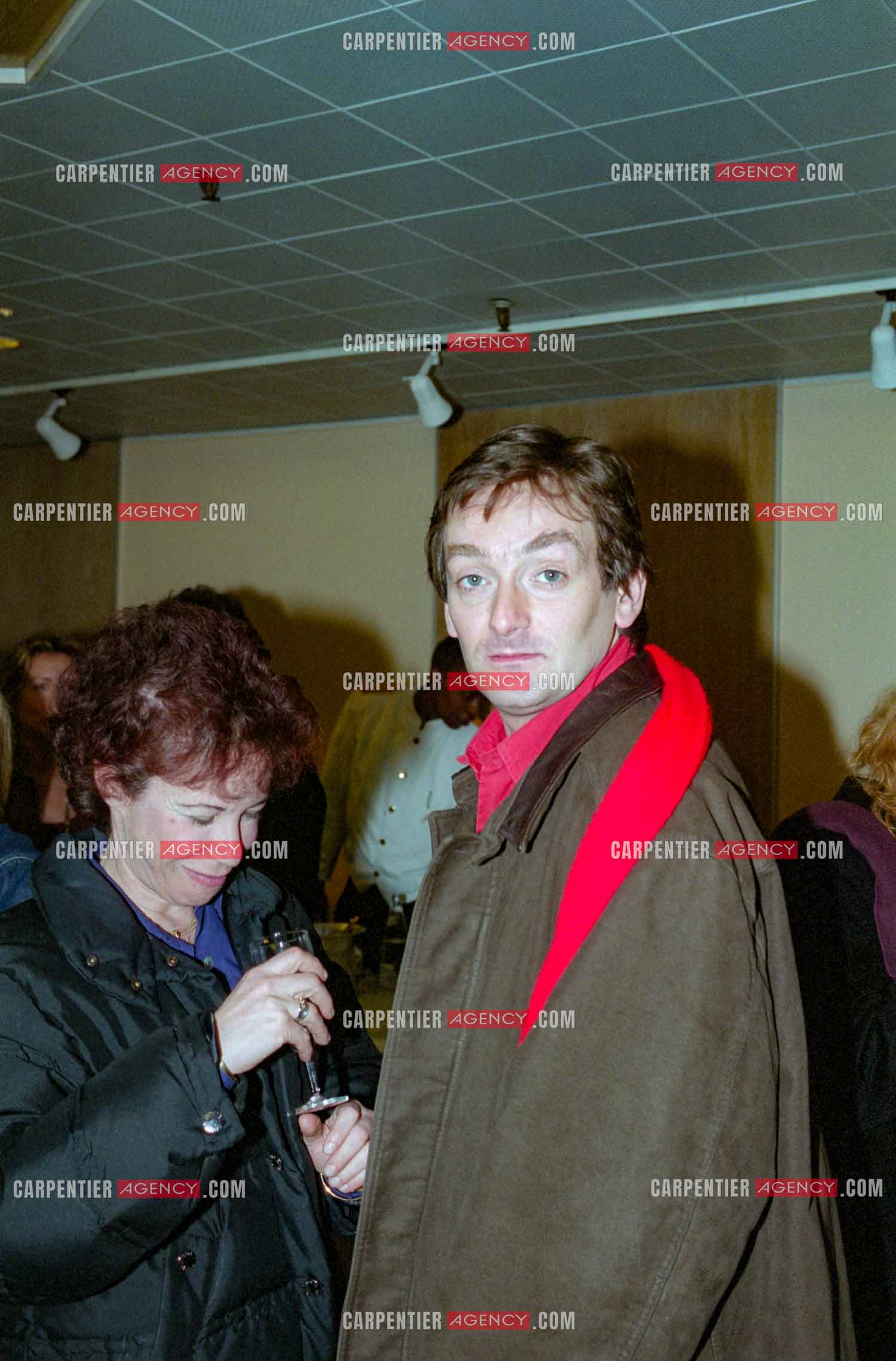 Générale de la deuxième version de la comédie musicale “ Notre Dame de Paris “ au Palais des Congrès de Paris en 2000. Véronique Colucci et son ami Pierre Palmade.     ( Exclusif )