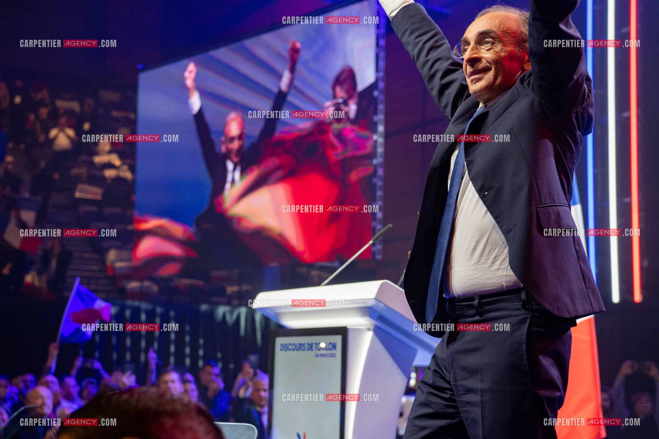 Meeting à Toulon du candidat à la présidentielle Eric Zemmour.