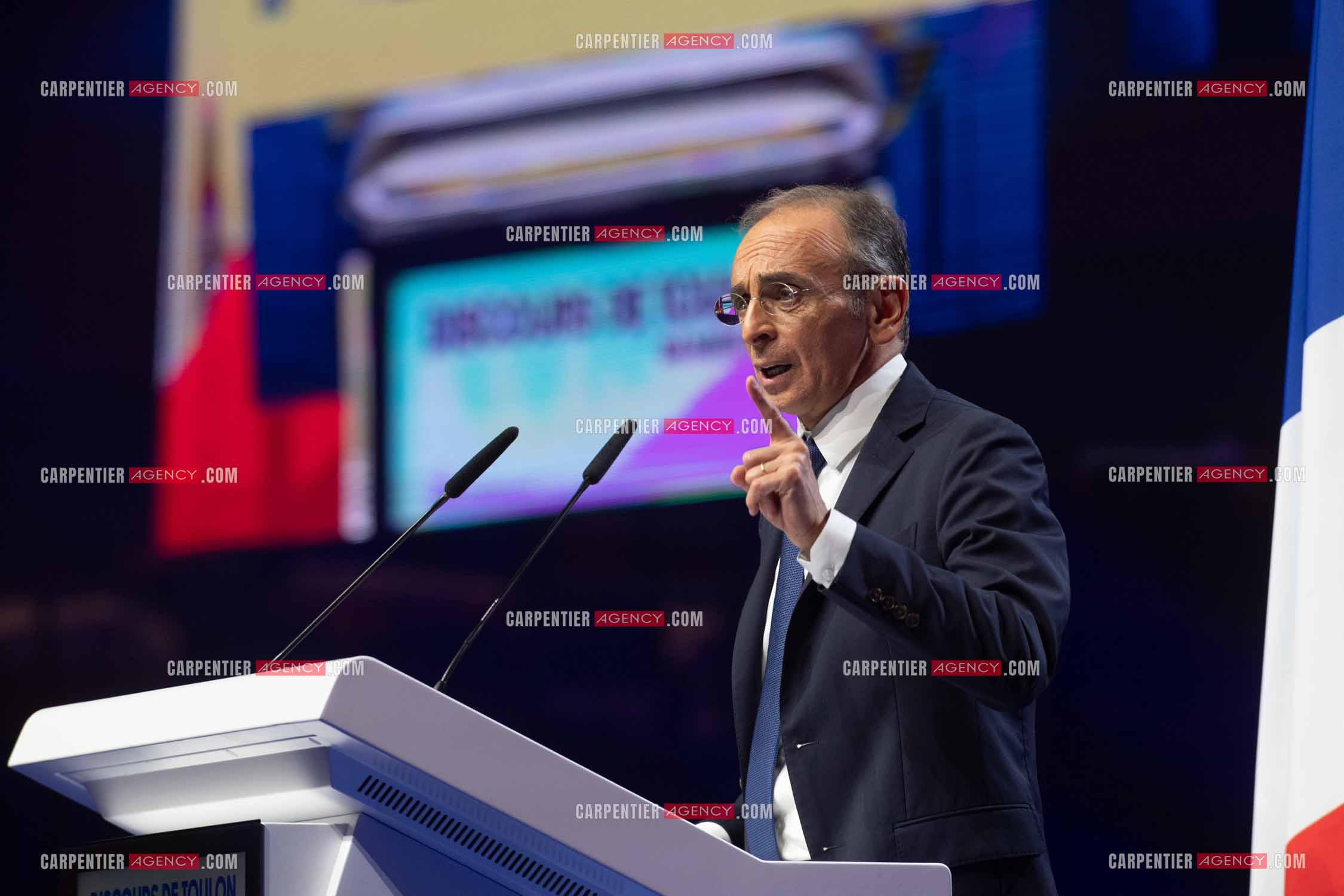 Meeting à Toulon du candidat à la présidentielle Eric Zemmour.