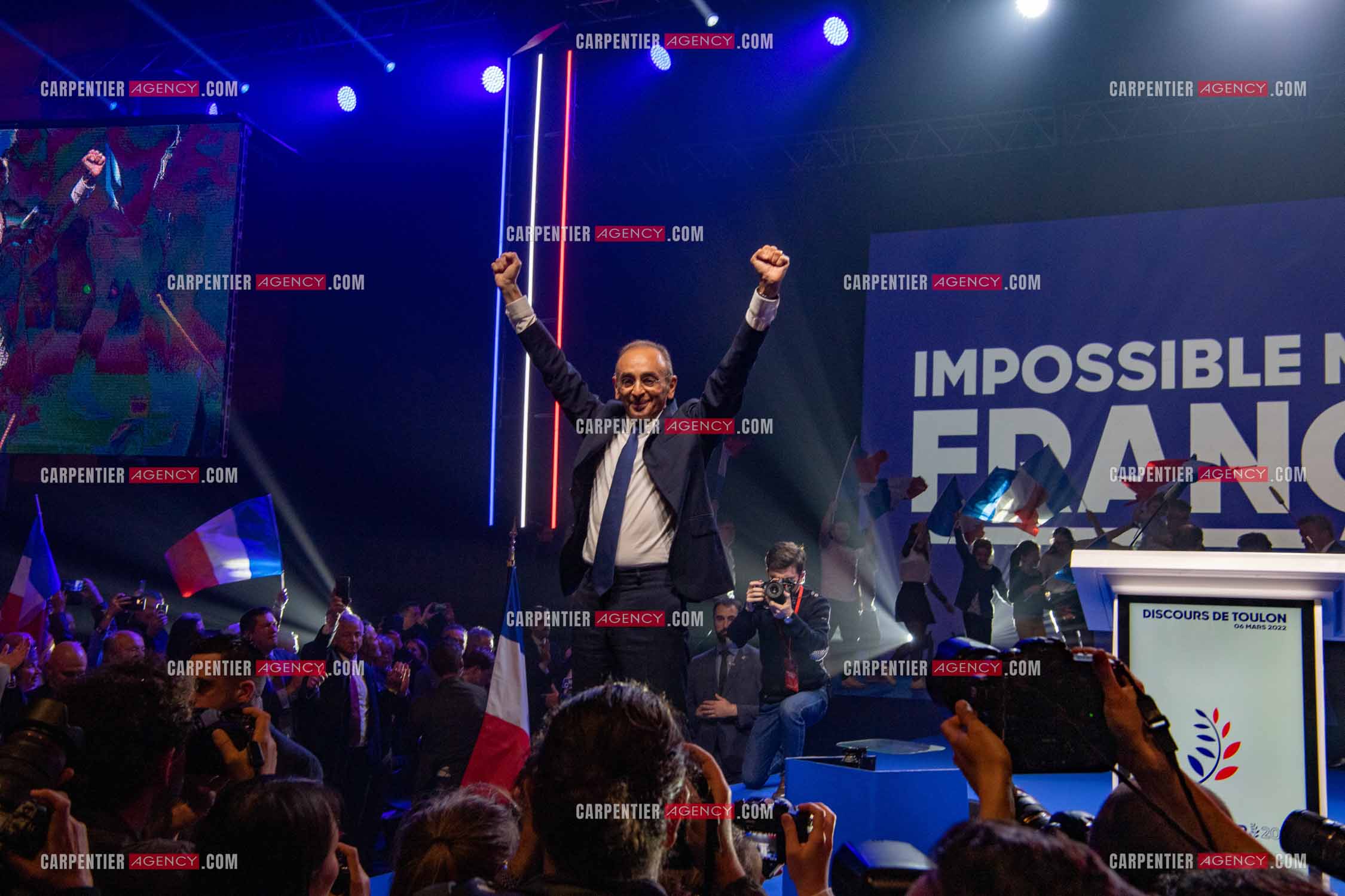 Meeting à Toulon du candidat à la présidentielle Eric Zemmour.