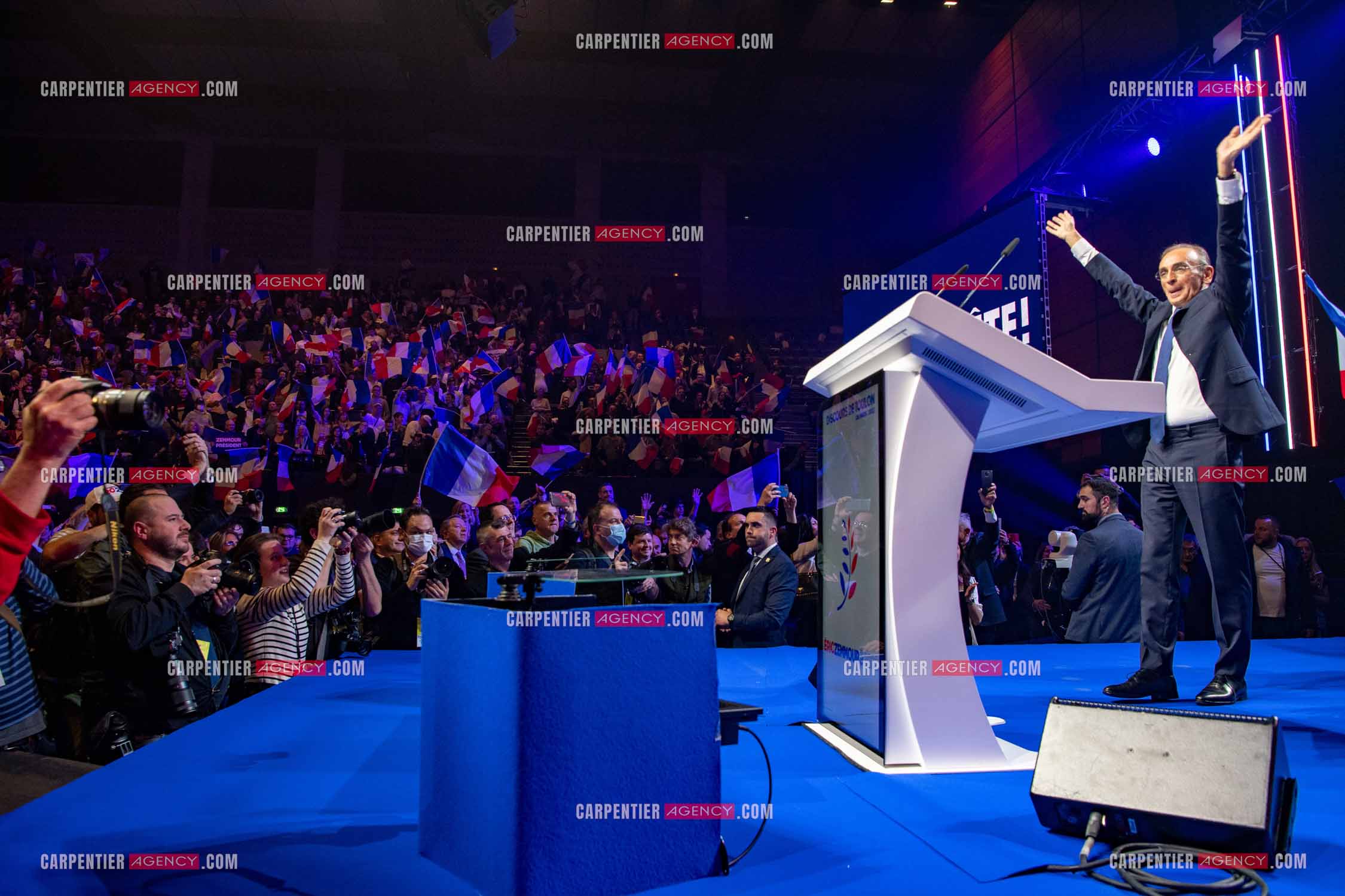 Meeting à Toulon du candidat à la présidentielle Eric Zemmour.