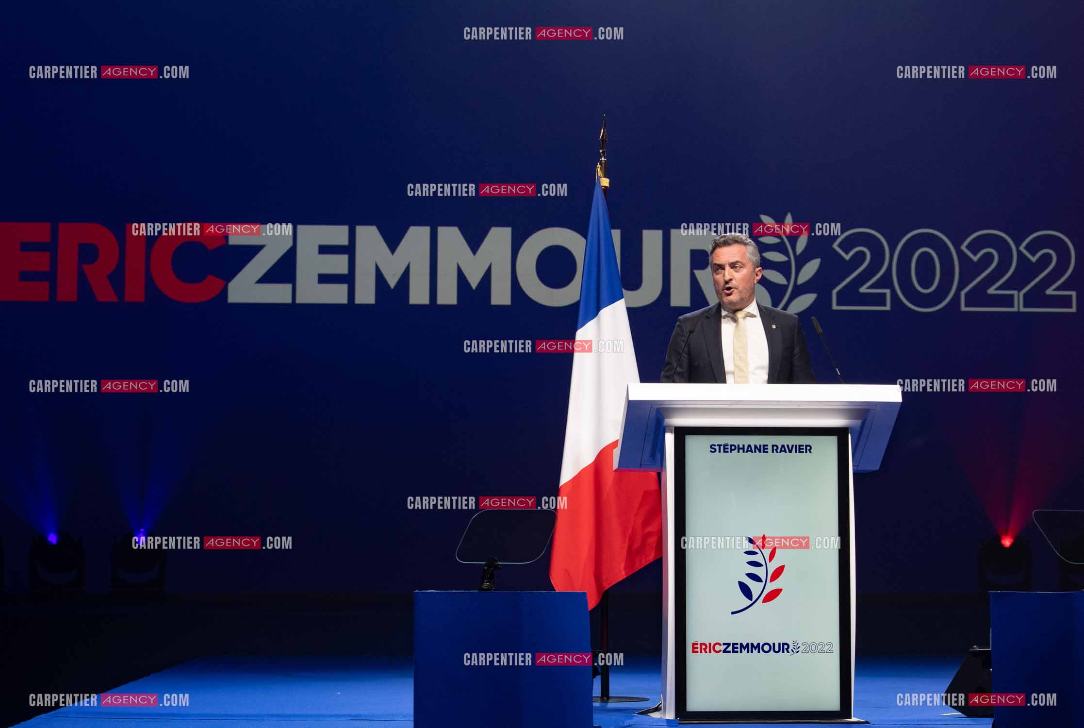 Meeting à Toulon du candidat à la présidentielle Eric Zemmour. Le député Stéphane Ravier.