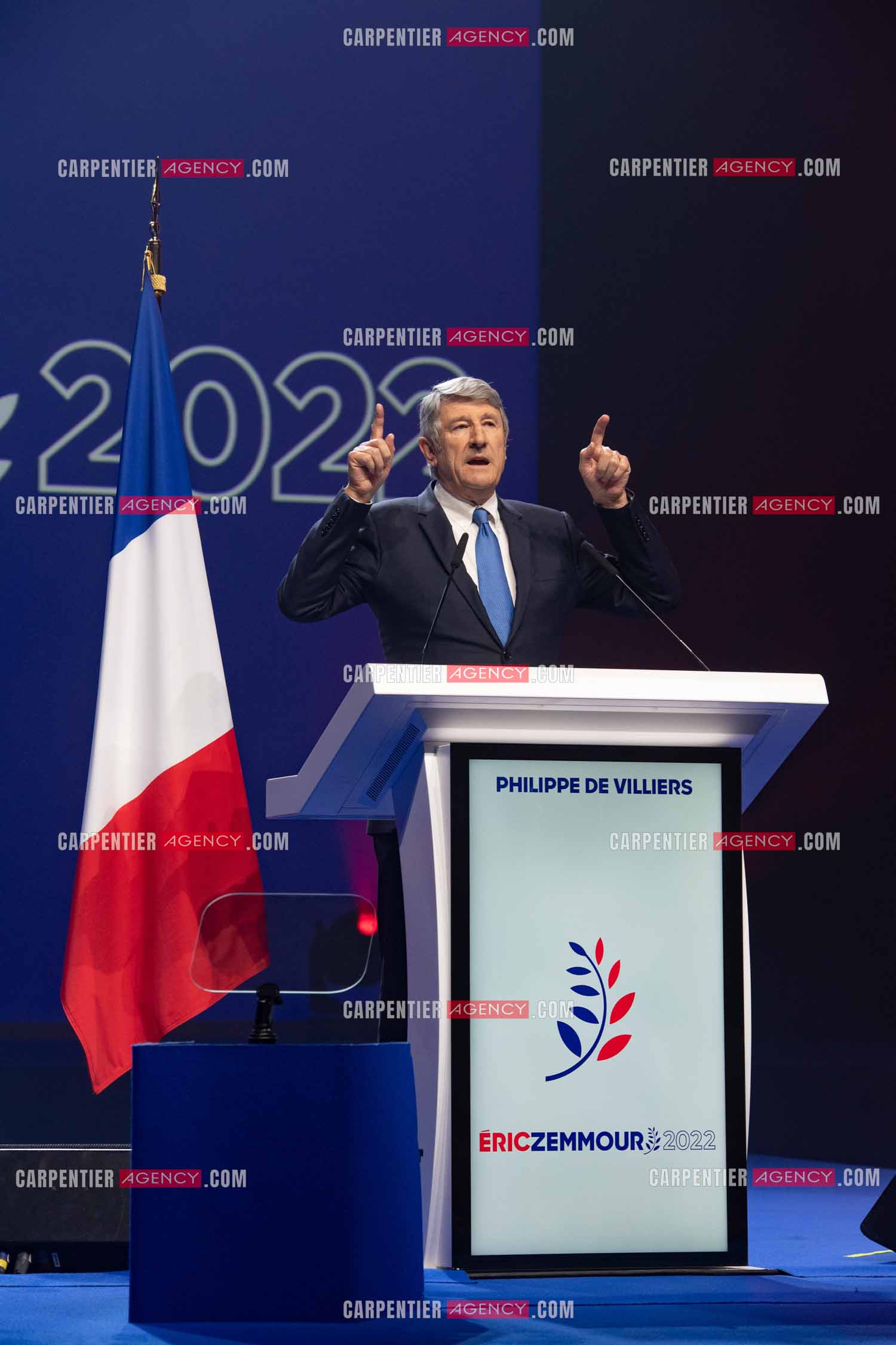 Meeting à Toulon du candidat à la présidentielle Eric Zemmour. Le député Philippe De Villiers.