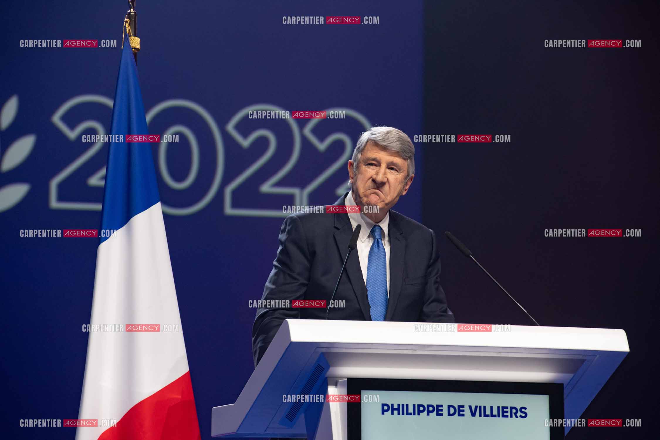 Meeting à Toulon du candidat à la présidentielle Eric Zemmour. Le député Philippe De Villiers.