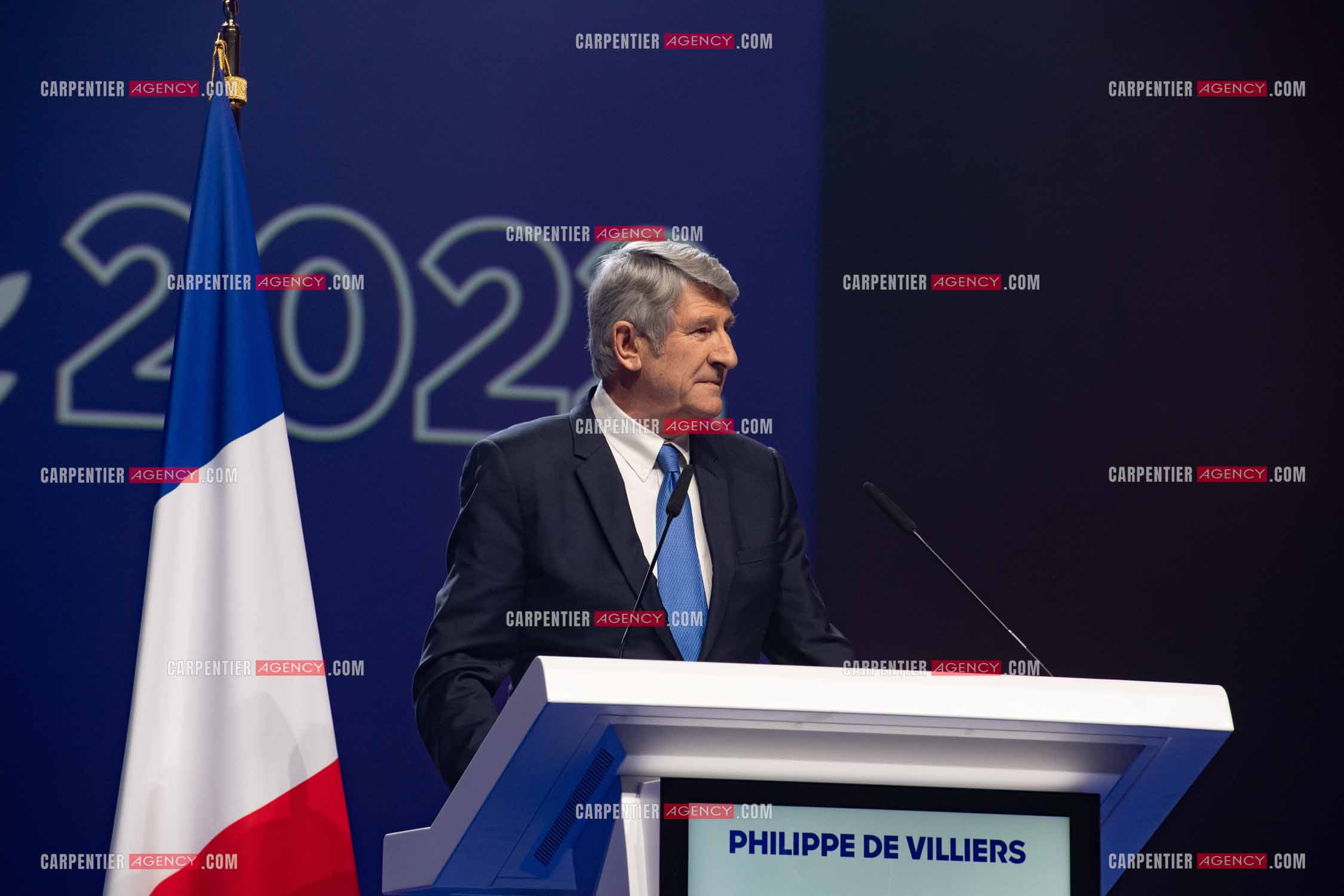 Meeting à Toulon du candidat à la présidentielle Eric Zemmour. Le député Philippe De Villiers.