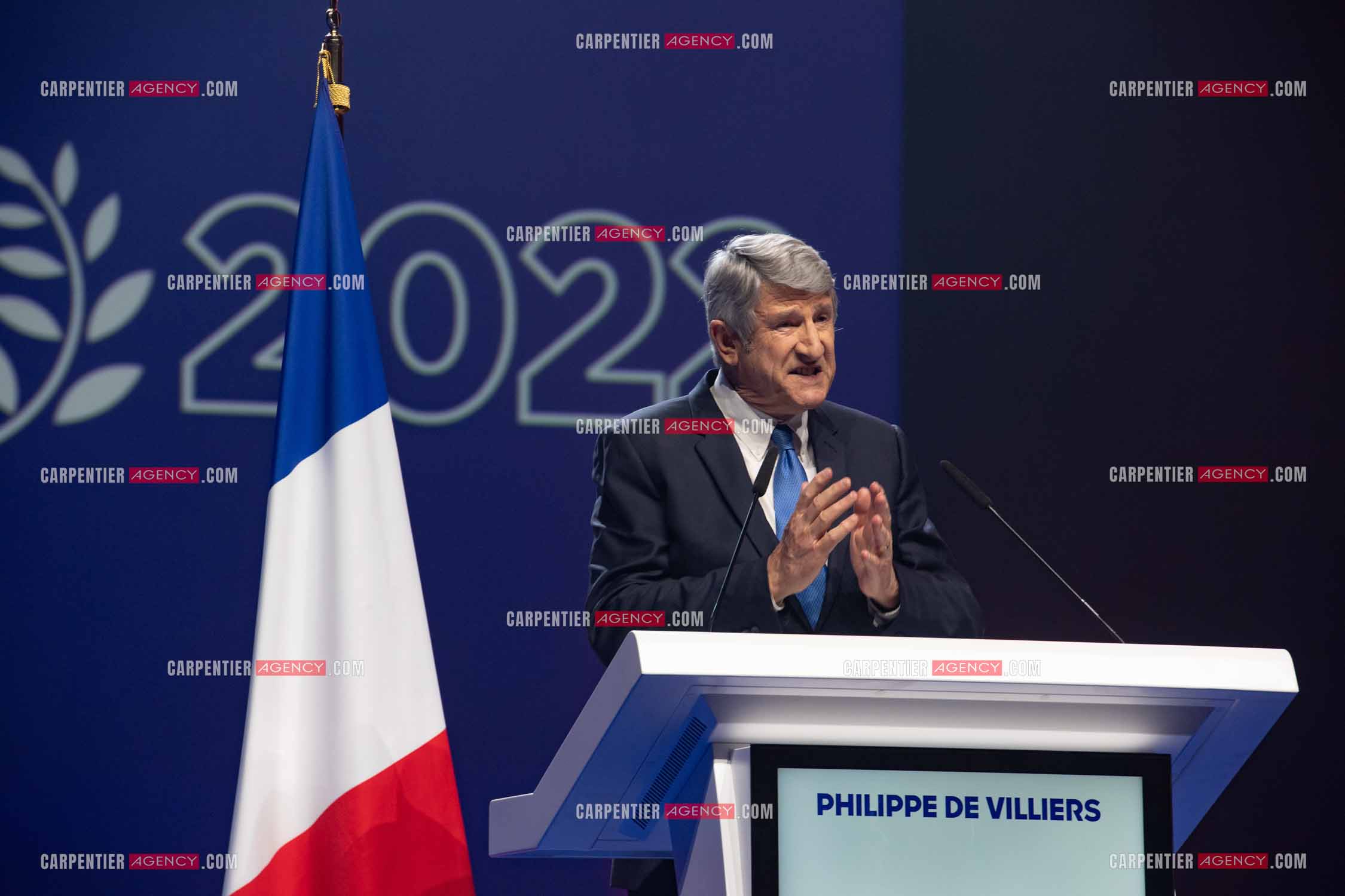 Meeting à Toulon du candidat à la présidentielle Eric Zemmour. Le député Philippe De Villiers.
