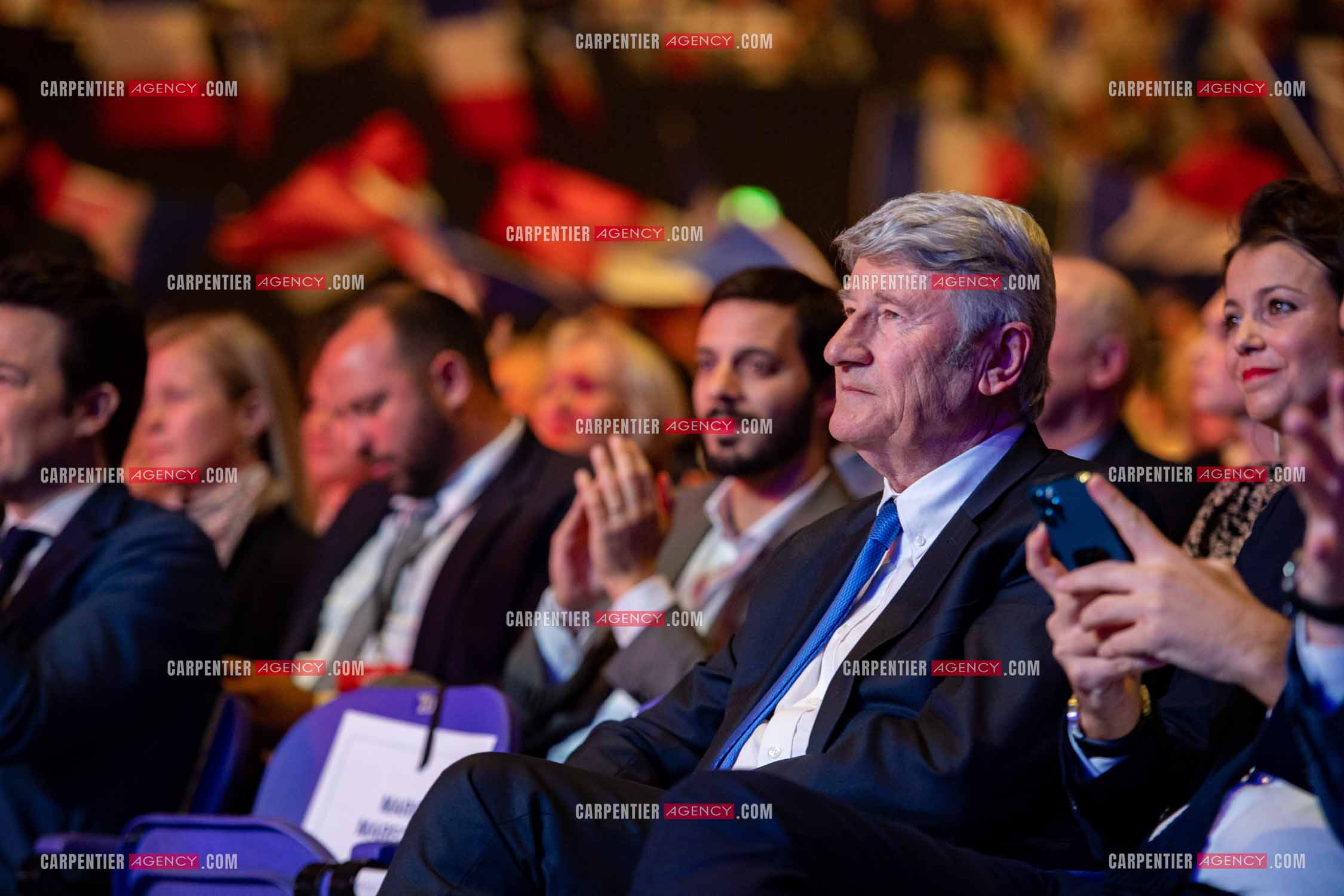 Meeting à Toulon du candidat à la présidentielle Eric Zemmour. Le député Philippe De Villiers.