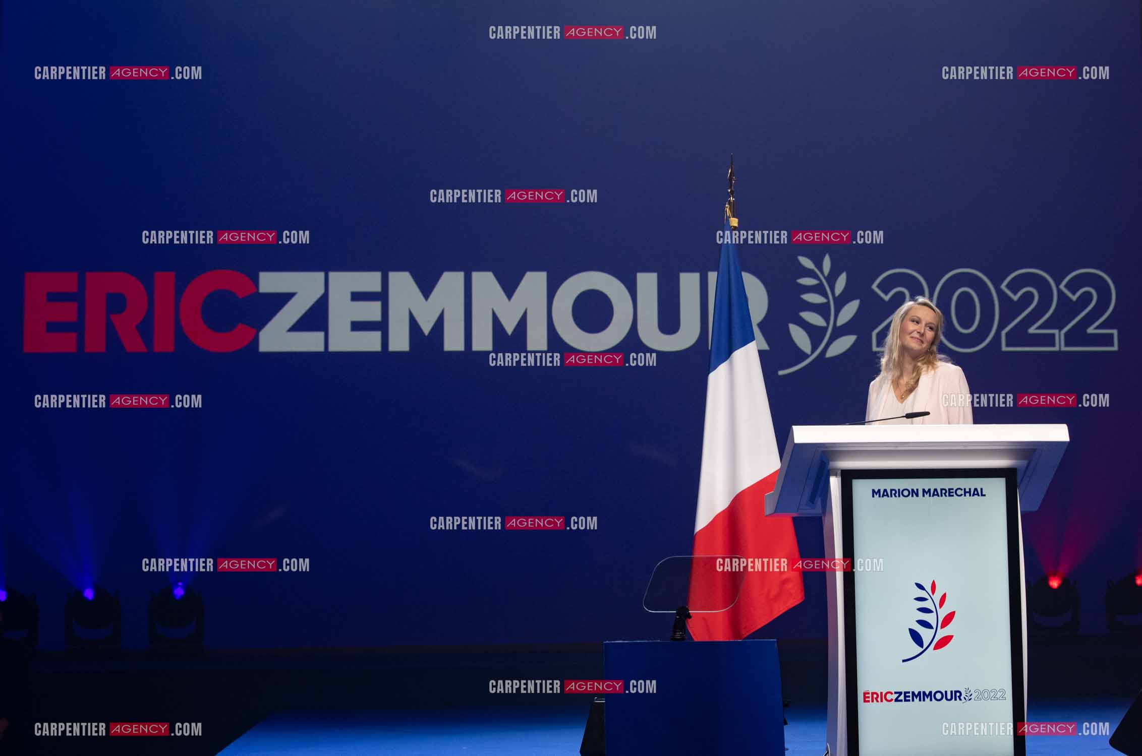 Meeting à Toulon du candidat à la présidentielle Eric Zemmour. La députée Marion Maréchal Le Pen.