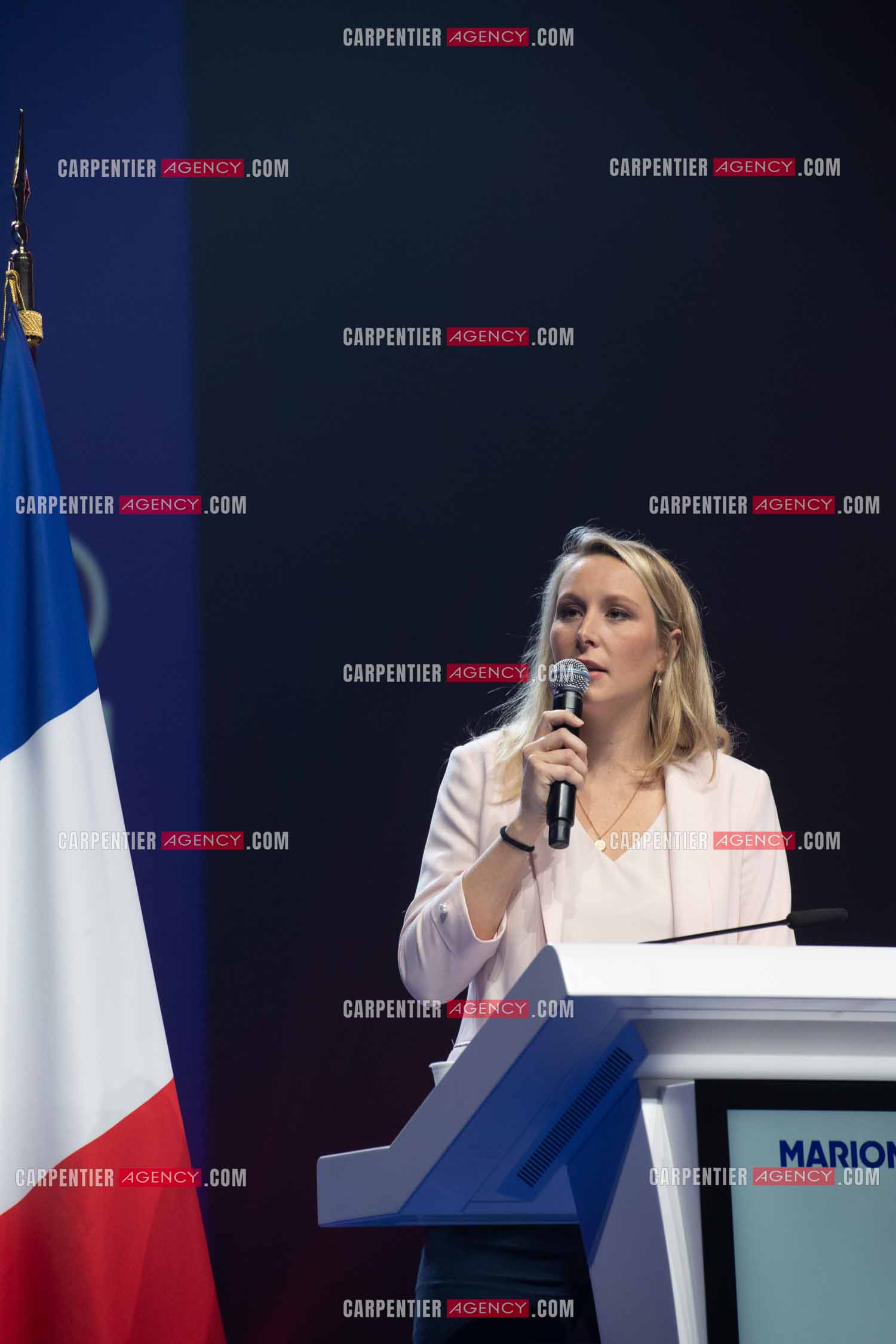 Meeting à Toulon du candidat à la présidentielle Eric Zemmour. La députée Marion Maréchal Le Pen.