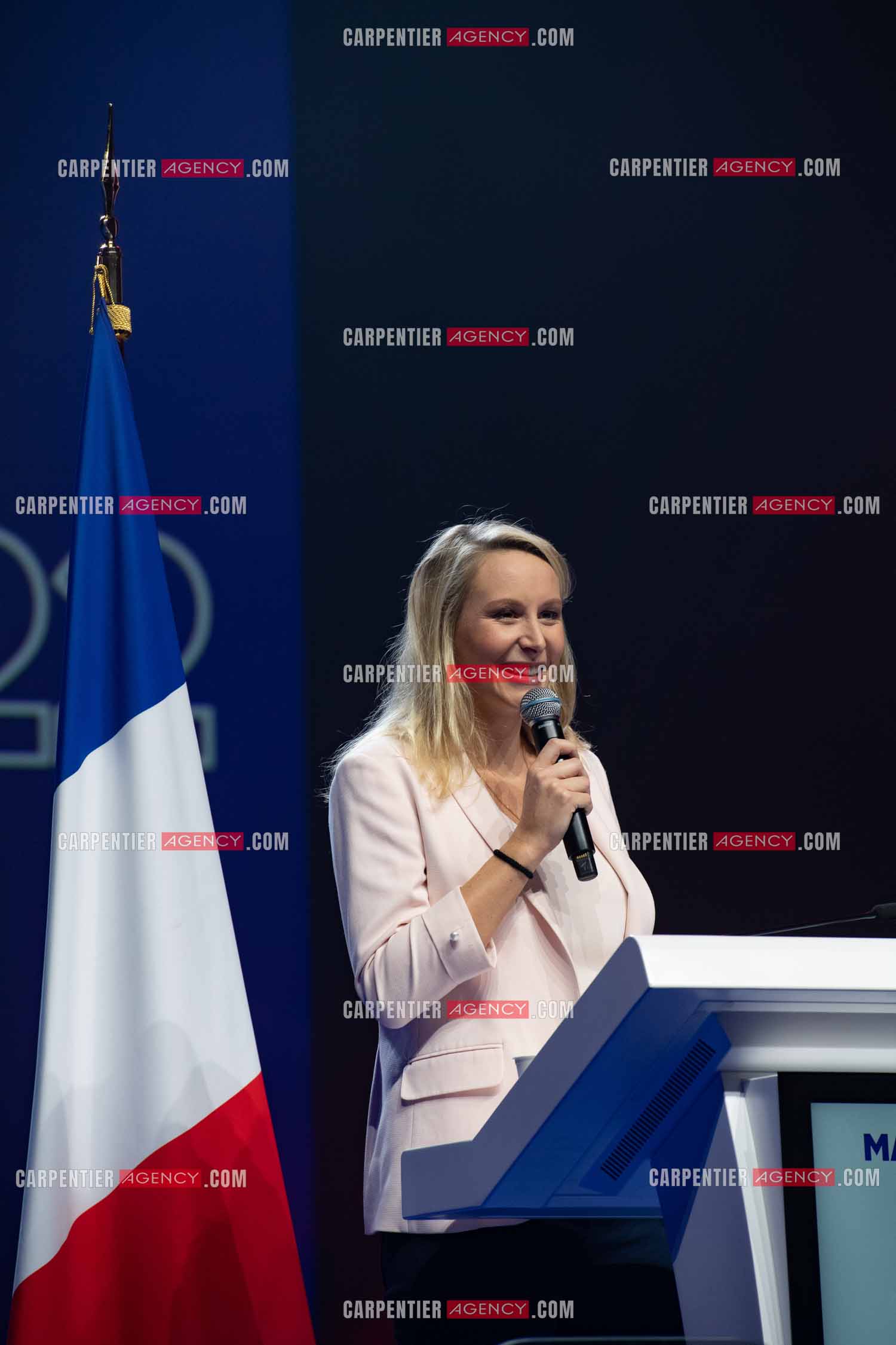 Meeting à Toulon du candidat à la présidentielle Eric Zemmour. La députée Marion Maréchal Le Pen.