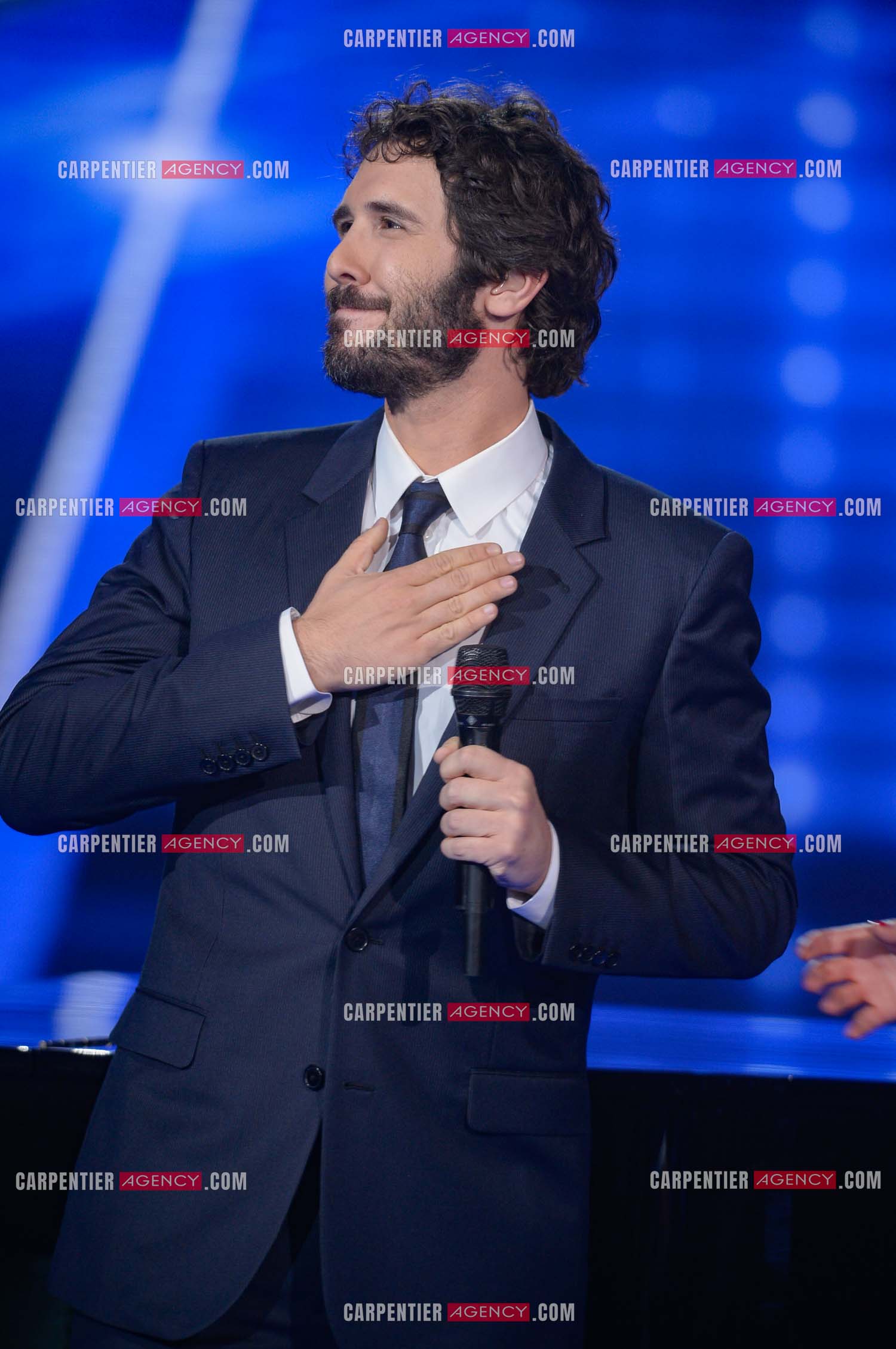 Le chanteur Américain Josh Groban lors d'un passage sur le plateau de The Voice pour la promo de son album..  ( Exclusif )