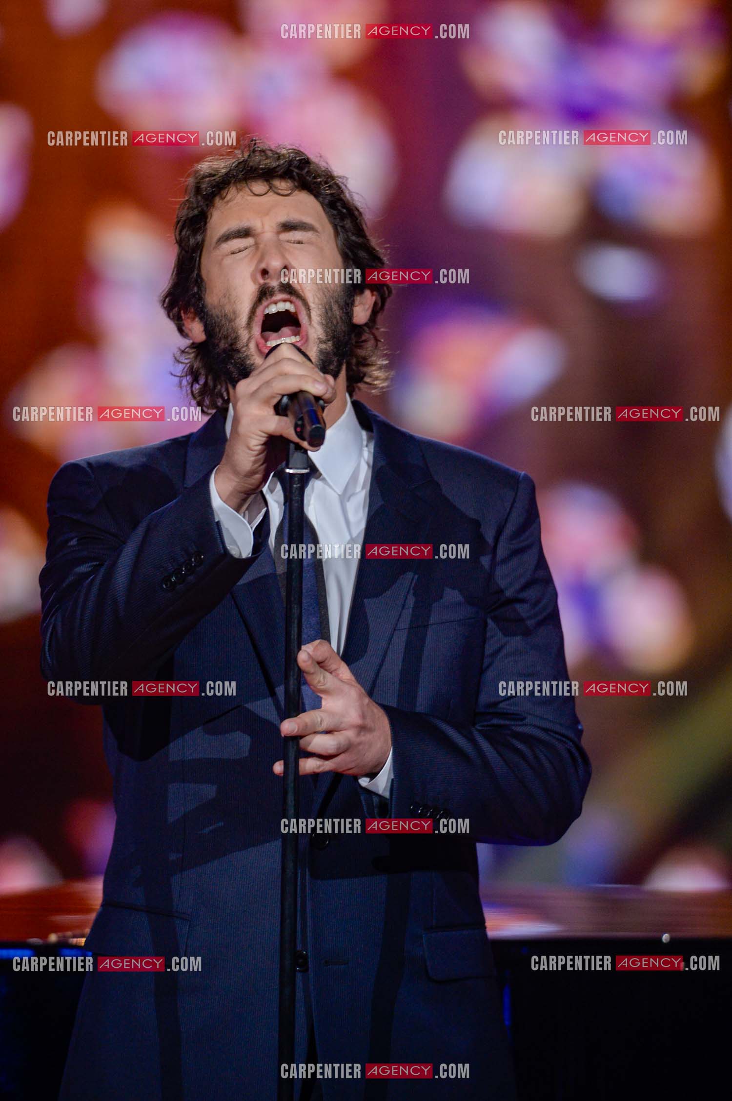 Le chanteur Américain Josh Groban lors d'un passage sur le plateau de The Voice pour la promo de son album..  ( Exclusif )