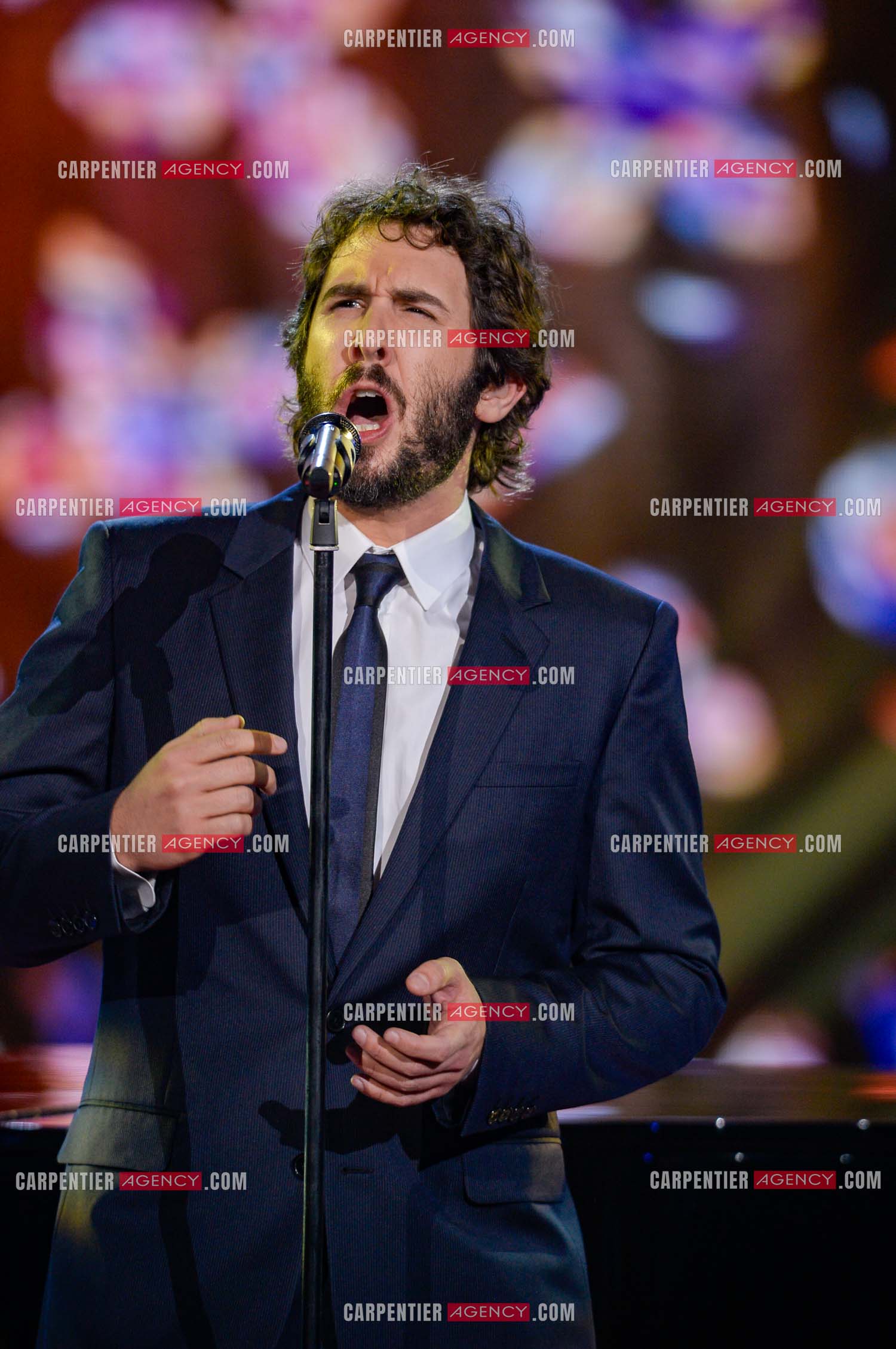 Le chanteur Américain Josh Groban lors d'un passage sur le plateau de The Voice pour la promo de son album..  ( Exclusif )